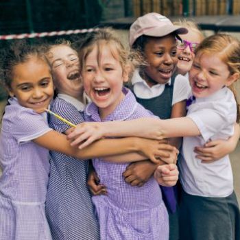 Children playing together outside
